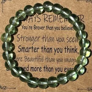Stone Bracelet New Always Remember Positive Affirmation Stretches Gift Present